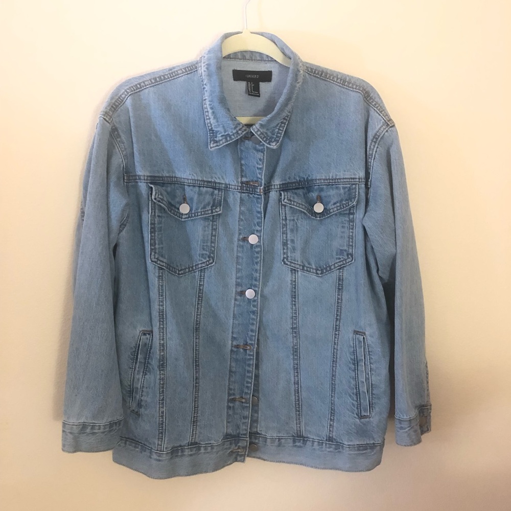 Forever 21 Oversized light jean jacket